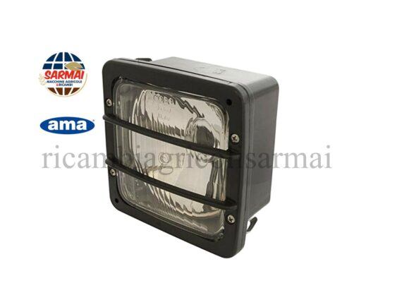 FARO SIMMETRICO ANTERIORE QUADRATO 3 LUCI FISSAGGIO CON MOLLA TRATTORE CARRARO