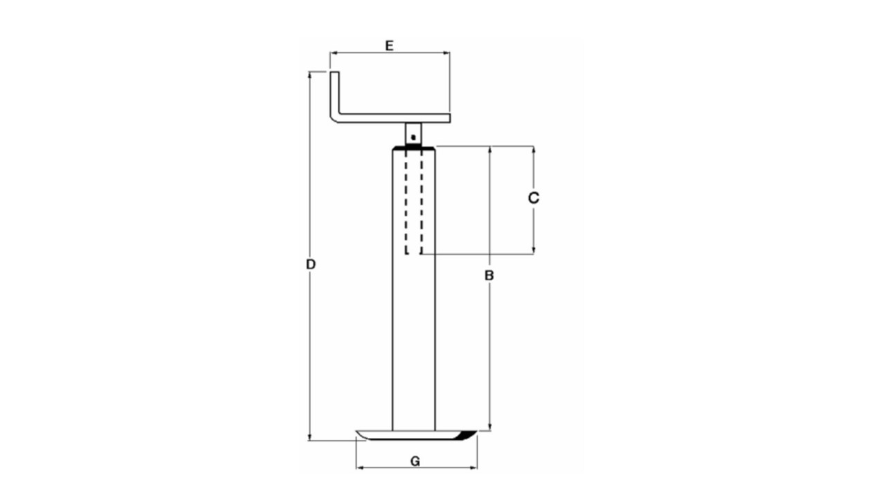 SERVOTIMONE TELESCOPICO CON MANOVELLA SUPERIORE 40X40 MM PORTATA 200KG - immagine 5