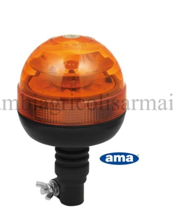 GIROFARO LAMPEGGIANTE A LED FLESSIBILE ATENA 12-24V 16 LED A 3W CON ATTACCO SU ASTA