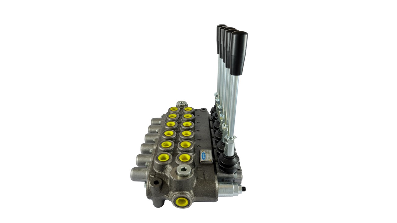DISTRIBUTORE OLEODINAMICO IDRAULICO 3/8" 6 LEVE DOPPIO EFFETTO 40L PER TRATTORE - immagine 2