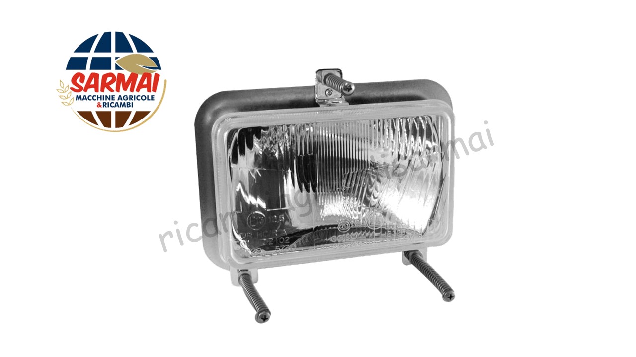 FANALE ANTERIORE PROIETTORE ASIMMETRICO 185x140mm DX/SX adattabile trattore FIAT